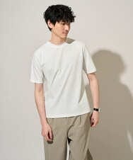 KHKGD78049 a.v.v MEN(アー・ヴェ・ヴェ) 【イージーケア/洗濯機で洗える/接触冷感/毛玉になりにくい】ワイドハニカムジャカードクルーネックスマートＴシャツ ホワイト