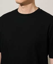 KHKGD78049 a.v.v MEN(アー・ヴェ・ヴェ) 【イージーケア/洗濯機で洗える/接触冷感/毛玉になりにくい】ワイドハニカムジャカードクルーネックスマートＴシャツ ブラック