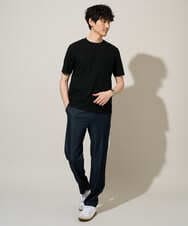 KHKGD78049 a.v.v MEN(アー・ヴェ・ヴェ) 【イージーケア/洗濯機で洗える/接触冷感/毛玉になりにくい】ワイドハニカムジャカードクルーネックスマートＴシャツ ブラック