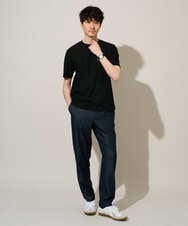 KHKGD78049 a.v.v MEN(アー・ヴェ・ヴェ) 【イージーケア/洗濯機で洗える/接触冷感/毛玉になりにくい】ワイドハニカムジャカードクルーネックスマートＴシャツ ブラック