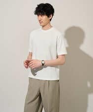 KHKGD78049 a.v.v MEN(アー・ヴェ・ヴェ) 【イージーケア/洗濯機で洗える/接触冷感/毛玉になりにくい】ワイドハニカムジャカードクルーネックスマートＴシャツ ブラック