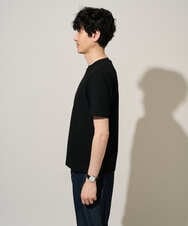 KHKGD78049 a.v.v MEN(アー・ヴェ・ヴェ) 【イージーケア/洗濯機で洗える/接触冷感/毛玉になりにくい】ワイドハニカムジャカードクルーネックスマートＴシャツ ブラック