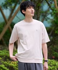 KHKGD89039 a.v.v MEN(アー・ヴェ・ヴェ) 夏カットソー人気NO.1【接触冷感】ライトアゼ１ポイントシシュウスウェットＴ〈イージーケア/洗濯機で洗える/毛玉になりにくい〉 ピンク
