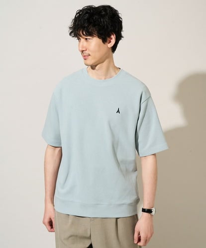 KHKGD89039 a.v.v MEN 【イージーケア/洗濯機で洗える/接触冷感/毛玉になりにくい】ライトアゼ１ポイントシシュウスウェットＴ