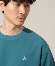 KHKGD89039 a.v.v MEN(アー・ヴェ・ヴェ) 夏カットソー人気NO.1【接触冷感】ライトアゼ１ポイントシシュウスウェットＴ〈イージーケア/洗濯機で洗える/毛玉になりにくい〉 グリーン
