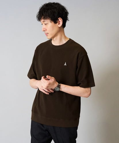 KHKGD89039 a.v.v MEN 【イージーケア/洗濯機で洗える/接触冷感/毛玉になりにくい】ライトアゼ１ポイントシシュウスウェットＴ