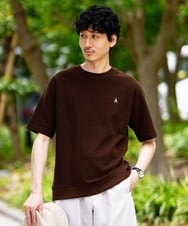 KHKGD89039 a.v.v MEN(アー・ヴェ・ヴェ) 夏カットソー人気NO.1【接触冷感】ライトアゼ１ポイントシシュウスウェットＴ〈イージーケア/洗濯機で洗える/毛玉になりにくい〉 ブラウン