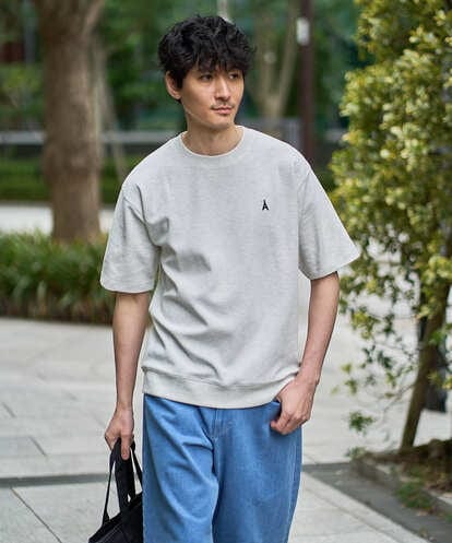 KHKGD89039 a.v.v MEN 【イージーケア/洗濯機で洗える/接触冷感/毛玉になりにくい】ライトアゼ１ポイントシシュウスウェットＴ