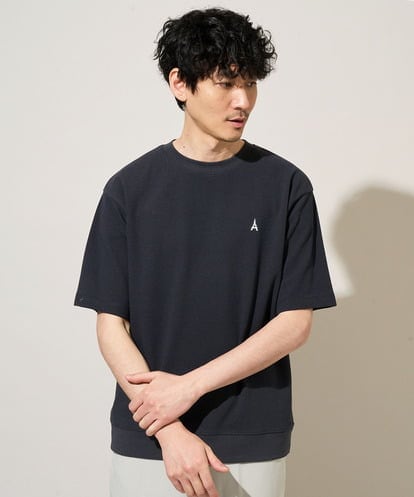 KHKGD89039 a.v.v MEN 【イージーケア/洗濯機で洗える/接触冷感/毛玉になりにくい】ライトアゼ１ポイントシシュウスウェットＴ