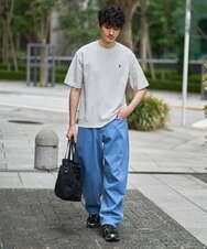 KHKGD89039 a.v.v MEN(アー・ヴェ・ヴェ) 夏カットソー人気NO.1【接触冷感】ライトアゼ１ポイントシシュウスウェットＴ〈イージーケア/洗濯機で洗える/毛玉になりにくい〉 ブラック