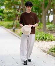 KHKGD89039 a.v.v MEN(アー・ヴェ・ヴェ) 夏カットソー人気NO.1【接触冷感】ライトアゼ１ポイントシシュウスウェットＴ〈イージーケア/洗濯機で洗える/毛玉になりにくい〉 ブラック