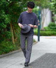 KHKGD89039 a.v.v MEN(アー・ヴェ・ヴェ) 夏カットソー人気NO.1【接触冷感】ライトアゼ１ポイントシシュウスウェットＴ〈イージーケア/洗濯機で洗える/毛玉になりにくい〉 ブラック