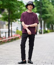 KHKGD89039 a.v.v MEN(アー・ヴェ・ヴェ) 夏カットソー人気NO.1【接触冷感】ライトアゼ１ポイントシシュウスウェットＴ〈イージーケア/洗濯機で洗える/毛玉になりにくい〉 ブラック