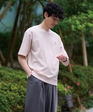 KHKGD89039 a.v.v MEN(アー・ヴェ・ヴェ) 夏カットソー人気NO.1【接触冷感】ライトアゼ１ポイントシシュウスウェットＴ〈イージーケア/洗濯機で洗える/毛玉になりにくい〉 ブラック