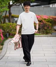 KHKGD89039 a.v.v MEN(アー・ヴェ・ヴェ) 夏カットソー人気NO.1【接触冷感】ライトアゼ１ポイントシシュウスウェットＴ〈イージーケア/洗濯機で洗える/毛玉になりにくい〉 ブラック