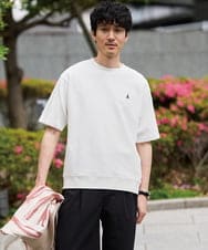 KHKGD89039 a.v.v MEN(アー・ヴェ・ヴェ) 夏カットソー人気NO.1【接触冷感】ライトアゼ１ポイントシシュウスウェットＴ〈イージーケア/洗濯機で洗える/毛玉になりにくい〉 ブラック