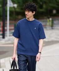 KHKGD89039 a.v.v MEN(アー・ヴェ・ヴェ) 夏カットソー人気NO.1【接触冷感】ライトアゼ１ポイントシシュウスウェットＴ〈イージーケア/洗濯機で洗える/毛玉になりにくい〉 ブラック