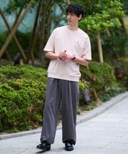 KHKGD89039 a.v.v MEN(アー・ヴェ・ヴェ) 夏カットソー人気NO.1【接触冷感】ライトアゼ１ポイントシシュウスウェットＴ〈イージーケア/洗濯機で洗える/毛玉になりにくい〉 ブラック