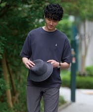 KHKGD89039 a.v.v MEN(アー・ヴェ・ヴェ) 夏カットソー人気NO.1【接触冷感】ライトアゼ１ポイントシシュウスウェットＴ〈イージーケア/洗濯機で洗える/毛玉になりにくい〉 ブラック