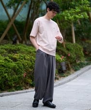 KHKGD89039 a.v.v MEN(アー・ヴェ・ヴェ) 夏カットソー人気NO.1【接触冷感】ライトアゼ１ポイントシシュウスウェットＴ〈イージーケア/洗濯機で洗える/毛玉になりにくい〉 ブラック