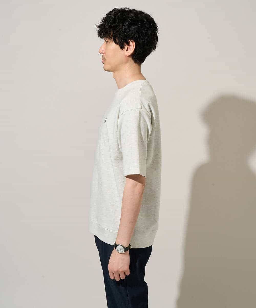 KHKGD89039 a.v.v MEN(アー・ヴェ・ヴェ) 夏カットソー人気NO.1【接触冷感】ライトアゼ１ポイントシシュウスウェットＴ〈イージーケア/洗濯機で洗える/毛玉になりにくい〉 ブラック