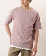 KHKGP35039 a.v.v MEN(アー・ヴェ・ヴェ) 【S-XXL/2SET】サカリバレイヤードカットソー ピンク