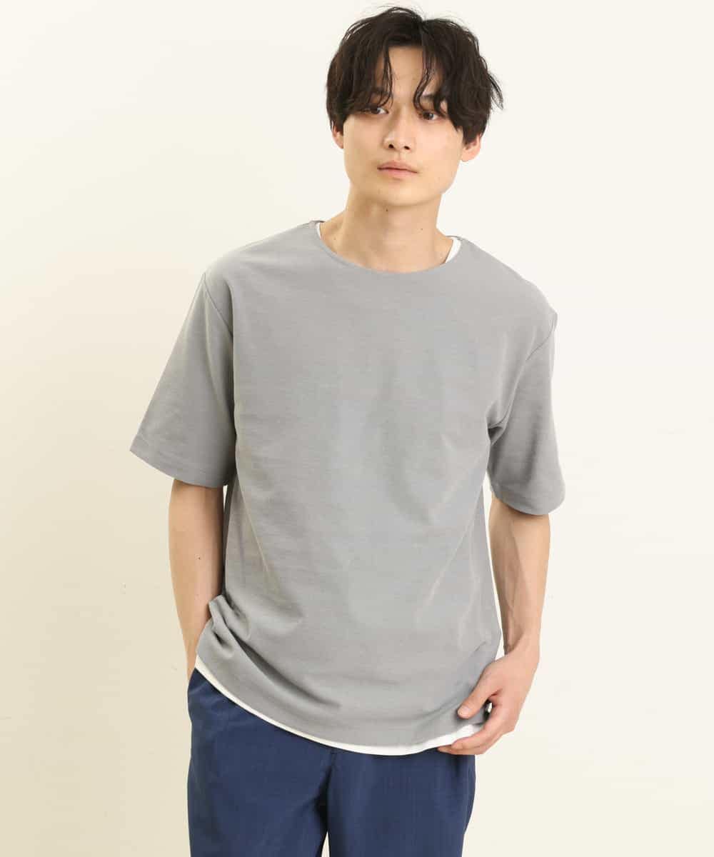 KHKGP35039 a.v.v MEN(アー・ヴェ・ヴェ) 【S-XXL/2SET】サカリバレイヤードカットソー ライトグレー