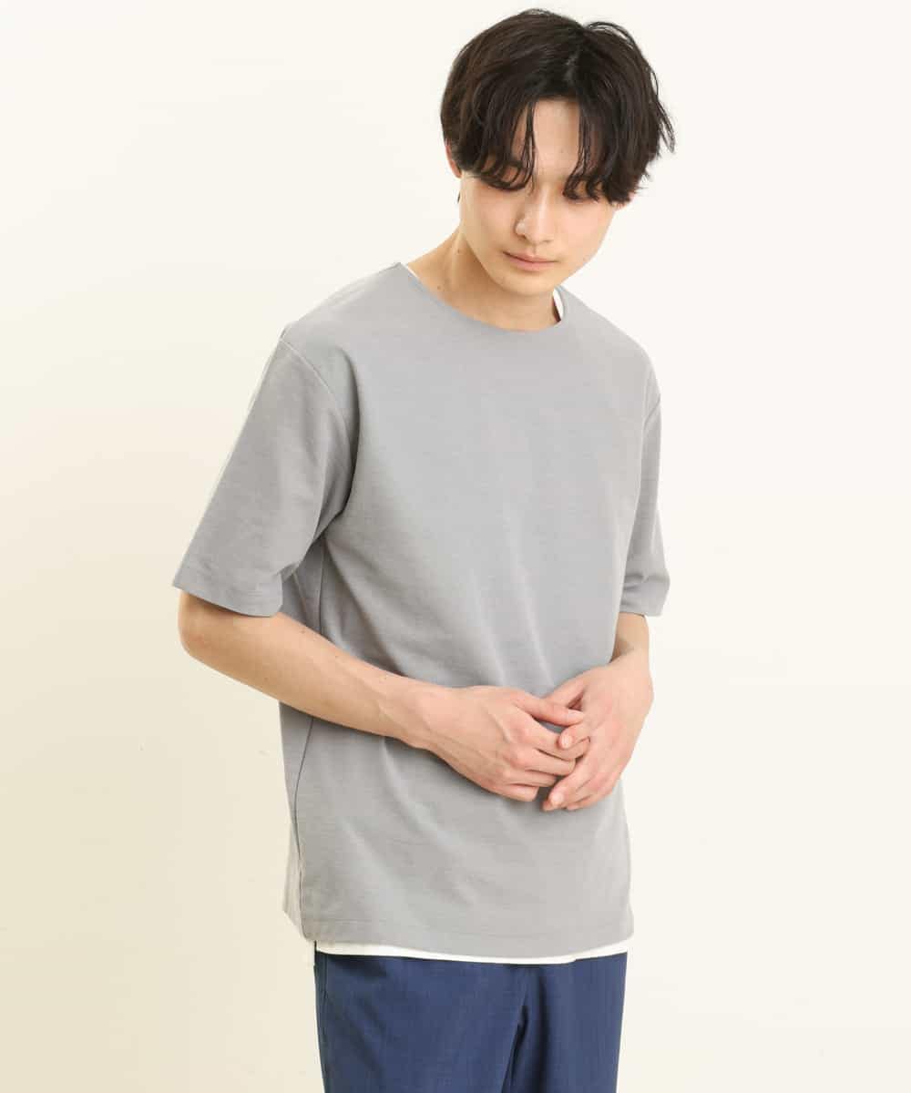 KHKGP35039 a.v.v MEN(アー・ヴェ・ヴェ) 【S-XXL/2SET】サカリバレイヤードカットソー ライトグレー