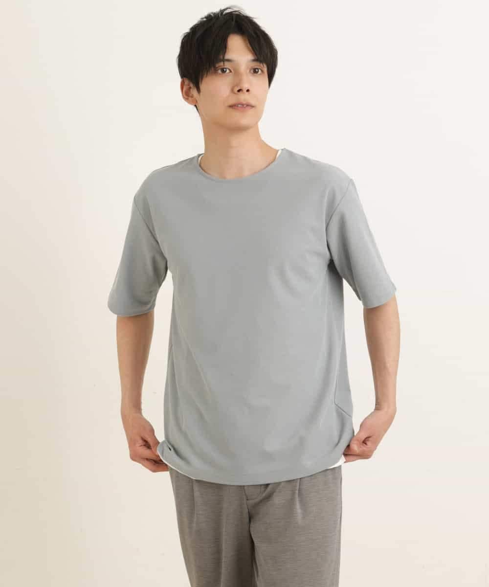KHKGP35039 a.v.v MEN(アー・ヴェ・ヴェ) 【S-XXL/2SET】サカリバレイヤードカットソー ライトグレー