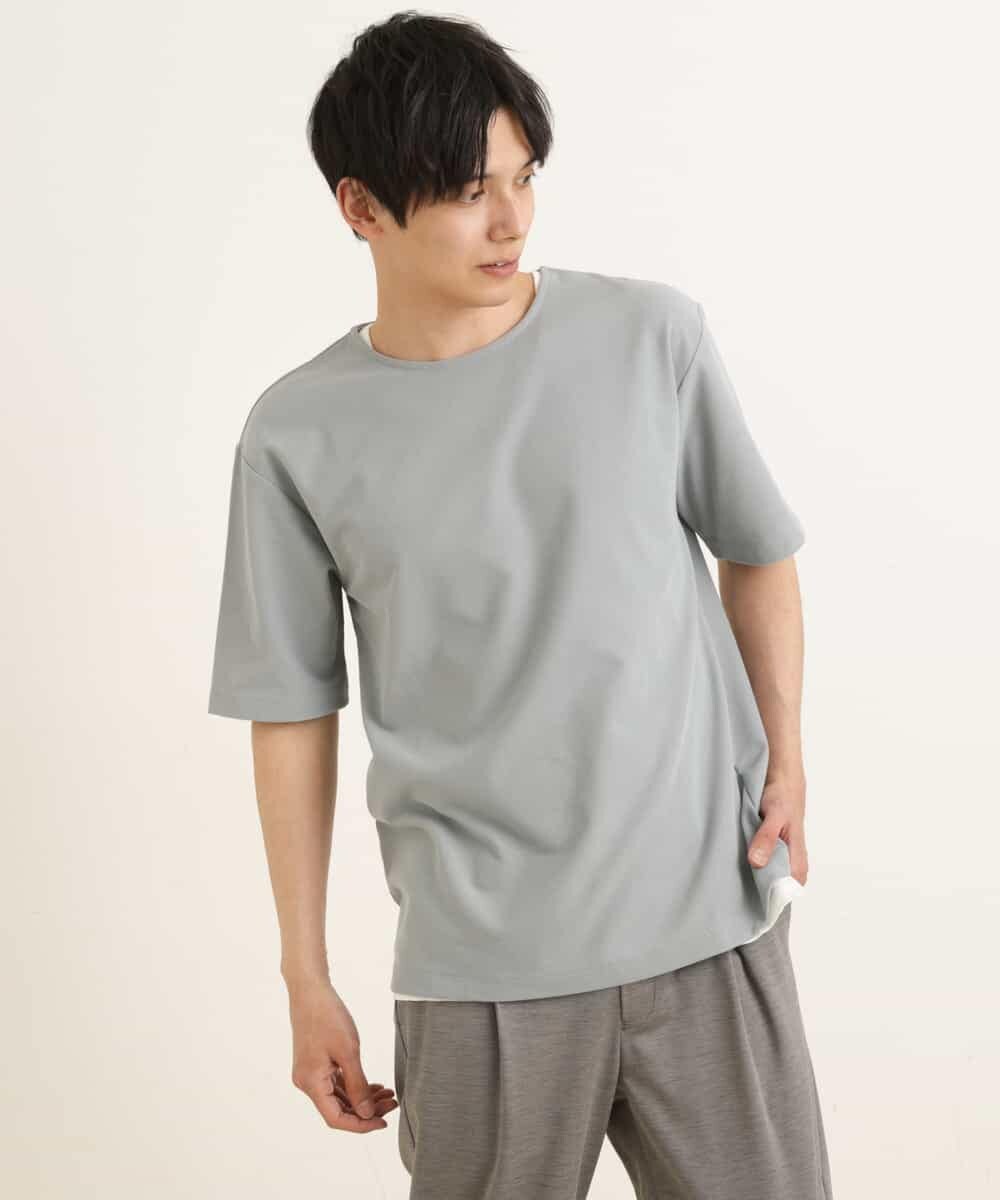 KHKGP35039 a.v.v MEN(アー・ヴェ・ヴェ) 【S-XXL/2SET】サカリバレイヤードカットソー ライトグレー