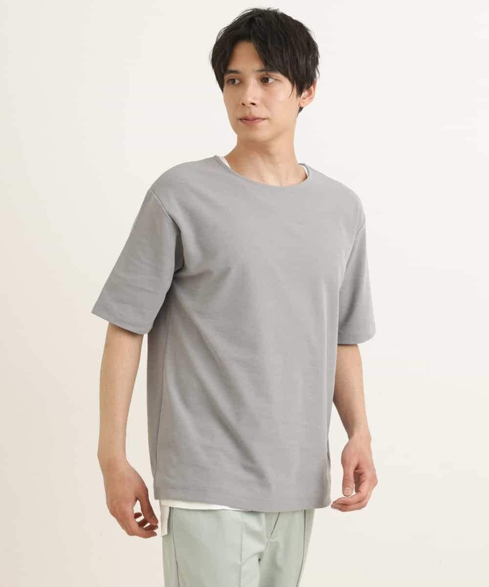 KHKGP35039 a.v.v MEN(アー・ヴェ・ヴェ) 【S-XXL/2SET】サカリバレイヤードカットソー ライトグレー