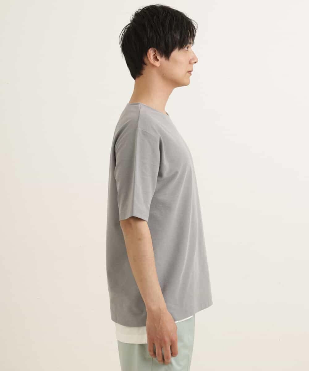 KHKGP35039 a.v.v MEN(アー・ヴェ・ヴェ) 【S-XXL/2SET】サカリバレイヤードカットソー ライトグレー
