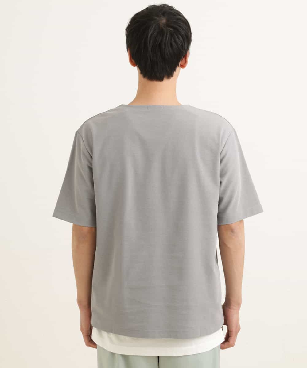 KHKGP35039 a.v.v MEN(アー・ヴェ・ヴェ) 【S-XXL/2SET】サカリバレイヤードカットソー ライトグレー
