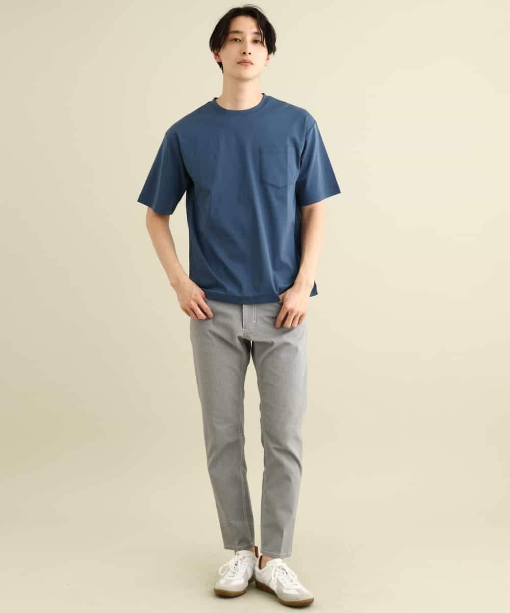 KHKGP40029 a.v.v MEN(アー・ヴェ・ヴェ) 【S-XXL/多機能】シルケットスムースワイドシルエットカットソー ブルー