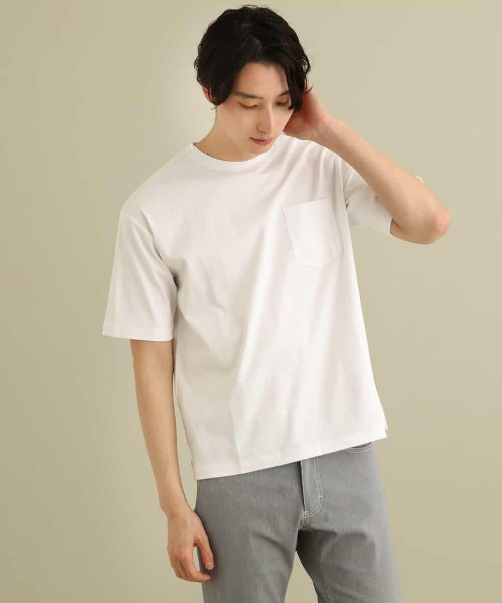 KHKGP40029 a.v.v MEN(アー・ヴェ・ヴェ) 【S-XXL/多機能】シルケットスムースワイドシルエットカットソー ブルー
