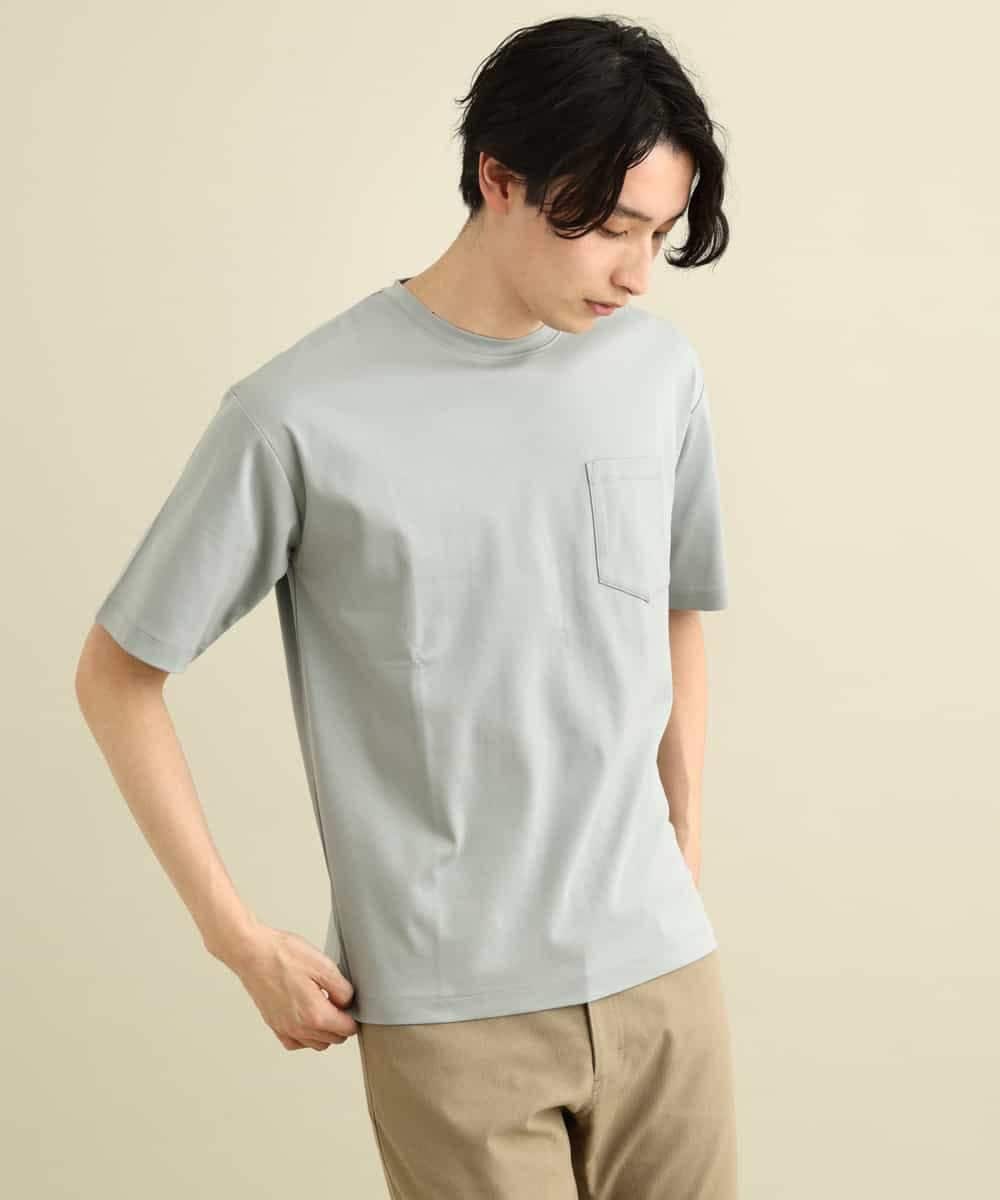 KHKGP40029 a.v.v MEN(アー・ヴェ・ヴェ) 【S-XXL/多機能】シルケットスムースワイドシルエットカットソー ブルー