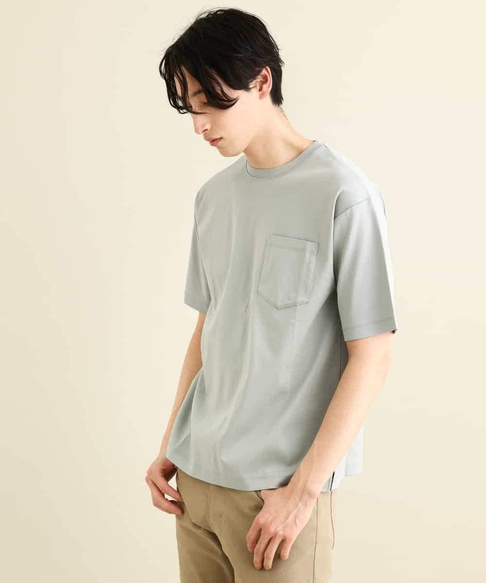 KHKGP40029 a.v.v MEN(アー・ヴェ・ヴェ) 【S-XXL/多機能】シルケットスムースワイドシルエットカットソー ブルー
