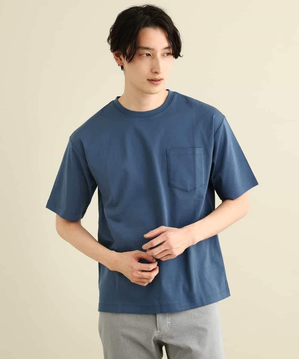KHKGP40029 a.v.v MEN(アー・ヴェ・ヴェ) 【S-XXL/多機能】シルケットスムースワイドシルエットカットソー ブルー