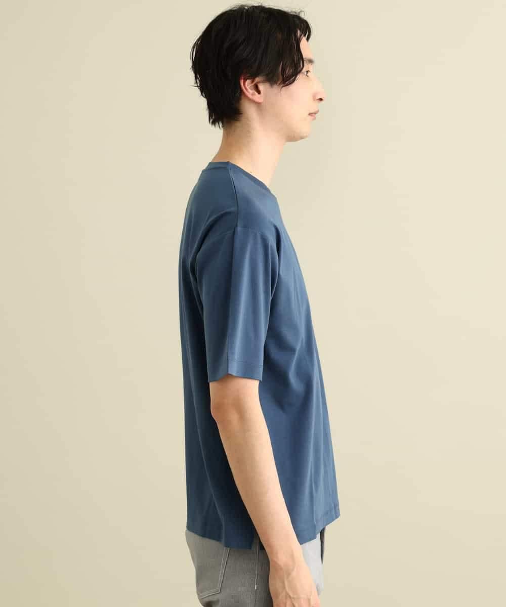 KHKGP40029 a.v.v MEN(アー・ヴェ・ヴェ) 【S-XXL/多機能】シルケットスムースワイドシルエットカットソー ブルー