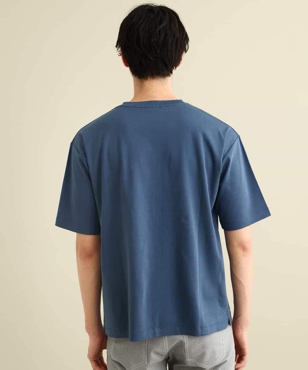 KHKGP40029 a.v.v MEN(アー・ヴェ・ヴェ) 【S-XXL/多機能】シルケットスムースワイドシルエットカットソー ブルー