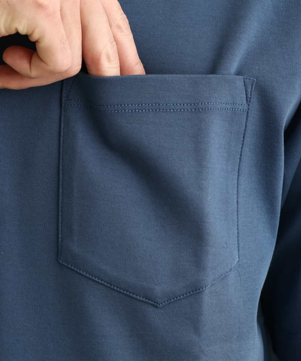 KHKGP40029 a.v.v MEN(アー・ヴェ・ヴェ) 【S-XXL/多機能】シルケットスムースワイドシルエットカットソー ブルー