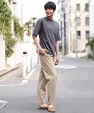 KHKGP40029 a.v.v MEN(アー・ヴェ・ヴェ) 【S-XXL/多機能】シルケットスムースワイドシルエットカットソー ブルー