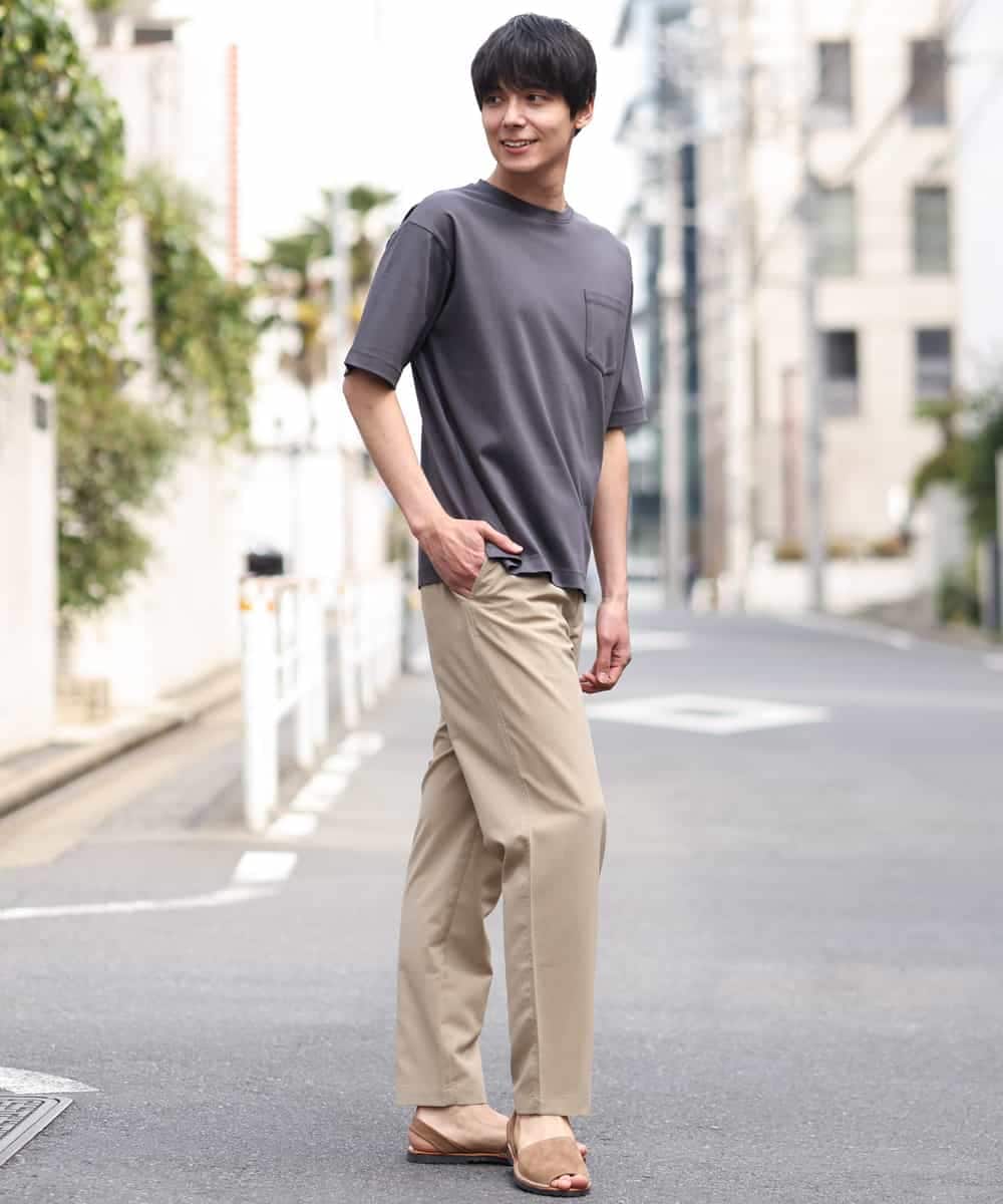 KHKGP40029 a.v.v MEN(アー・ヴェ・ヴェ) 【S-XXL/多機能】シルケットスムースワイドシルエットカットソー ブルー