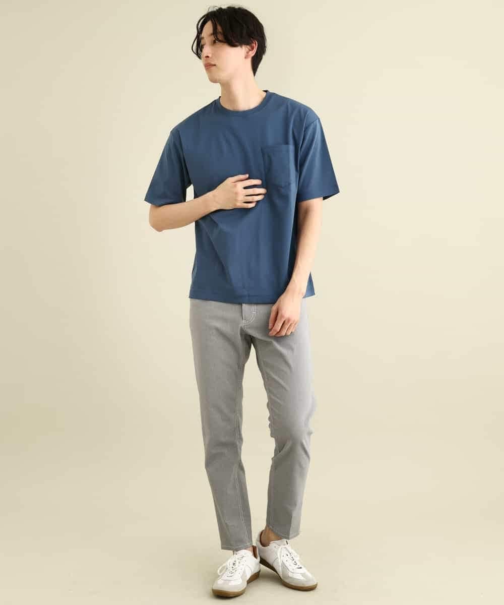 KHKGP40029 a.v.v MEN(アー・ヴェ・ヴェ) 【S-XXL/多機能】シルケットスムースワイドシルエットカットソー ブルー