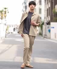 KHKGP40029 a.v.v MEN(アー・ヴェ・ヴェ) 【S-XXL/多機能】シルケットスムースワイドシルエットカットソー ブルー