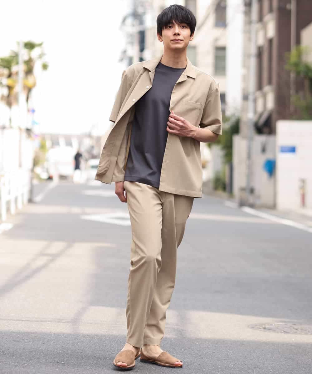 KHKGP40029 a.v.v MEN(アー・ヴェ・ヴェ) 【S-XXL/多機能】シルケットスムースワイドシルエットカットソー ブルー