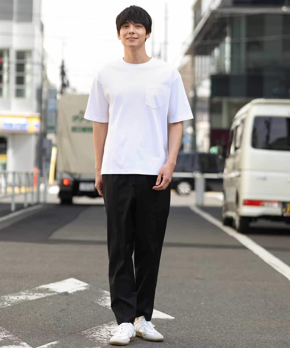 KHKGP40029 a.v.v MEN(アー・ヴェ・ヴェ) 【S-XXL/多機能】シルケットスムースワイドシルエットカットソー ブルー