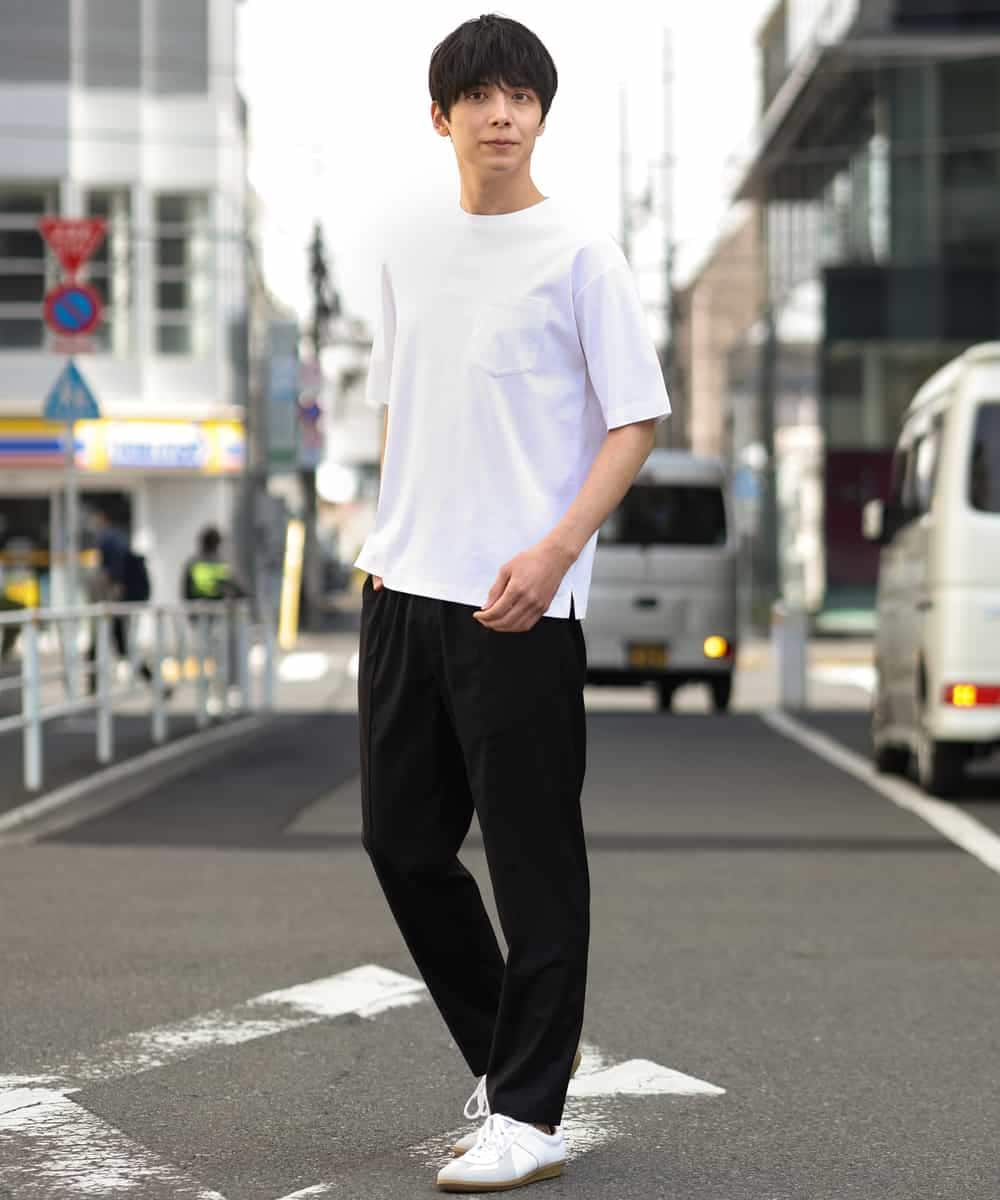 KHKGP40029 a.v.v MEN(アー・ヴェ・ヴェ) 【S-XXL/多機能】シルケットスムースワイドシルエットカットソー ブルー