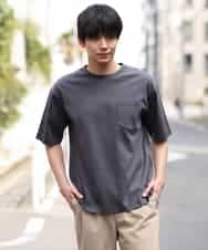KHKGP40029 a.v.v MEN(アー・ヴェ・ヴェ) 【S-XXL/多機能】シルケットスムースワイドシルエットカットソー ブルー