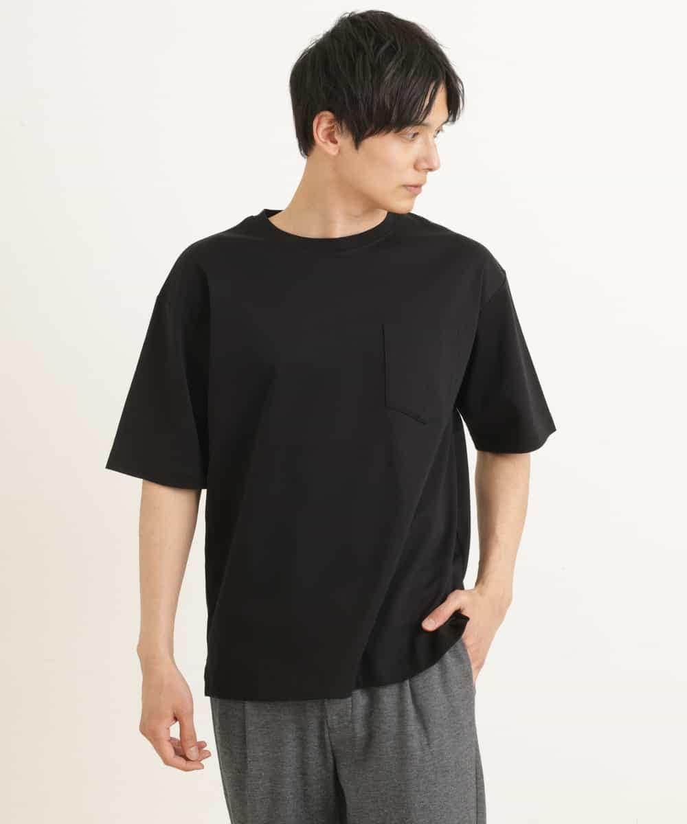 KHKGP40029 a.v.v MEN(アー・ヴェ・ヴェ) 【S-XXL/多機能】シルケットスムースワイドシルエットカットソー ブルー